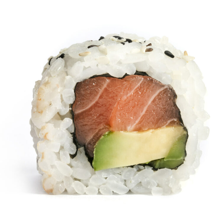 Uramaki con avocado e salmone