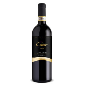 bottiglia di vino rosso chianti riserva cantina guidi